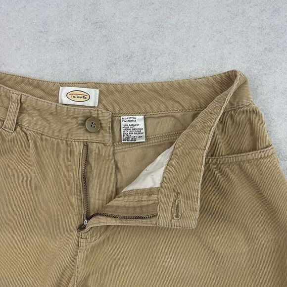 Talbots Corduroy Pants Womens 8 Tan Mid Rise Stretch Pockets Cotton - Picture 10 of 12